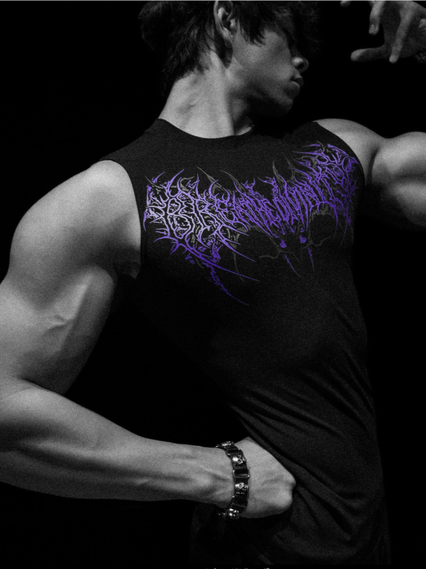 Sporta veste ar burtiem drukā, ātri žūstoša, cieša piegriezuma, bez piedurknēm, 98% poliesteris (Modelis B2501)