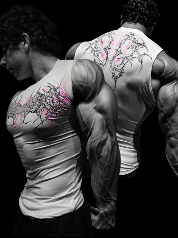 Sporta veste ar burtiem drukā, ātri žūstoša, cieša piegriezuma, bez piedurknēm, 98% poliesteris (Modelis B2501)