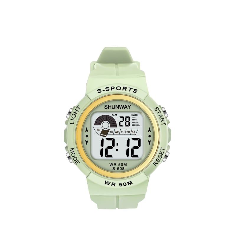 Shengwei Παιδικός ηλεκτρονικός ρολόι με νυχτερινό φωτισμό για μαθητές — αδιάβροχος μέχρι 50 μ, ψηφιακή οθόνη, λουρί TPU