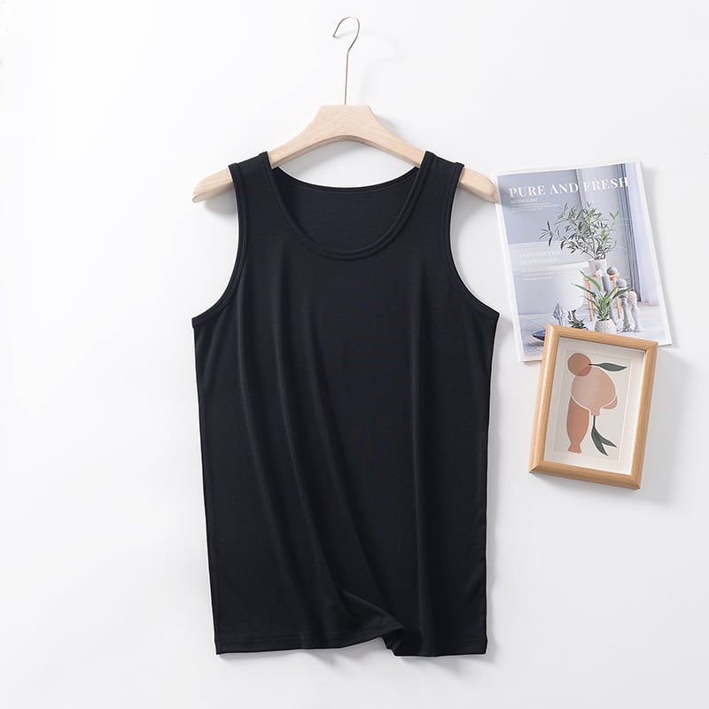 Vīriešu sporta veste, pielāgota piegriezums, bez piedurknēm, vienkrāsaina, modal-viskozes maisījums (91% viskoze, 9% spandeks), plāns audums