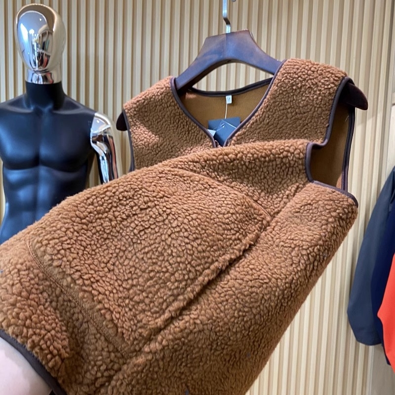 Unisex prsluk s kapuljačom, dvostrani pliš, za jesen-zimu, nordijski stil