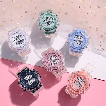 Smeeto/Somito ηλεκτρονικός αθλητικός ρολόι για εφήβους, 44 mm κυκλικό καντράν, σιλικόνινο λουρί, πλαστικό σώμα