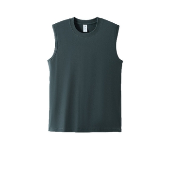 Sporta veste bez piedurknēm no kokvilnas – vienkrāsaina, brīvs griezums, biezs audums