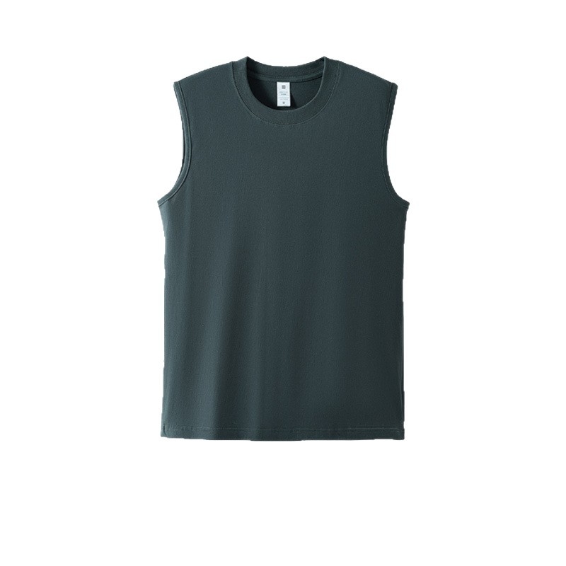 Sporta veste bez piedurknēm no kokvilnas – vienkrāsaina, brīvs griezums, biezs audums