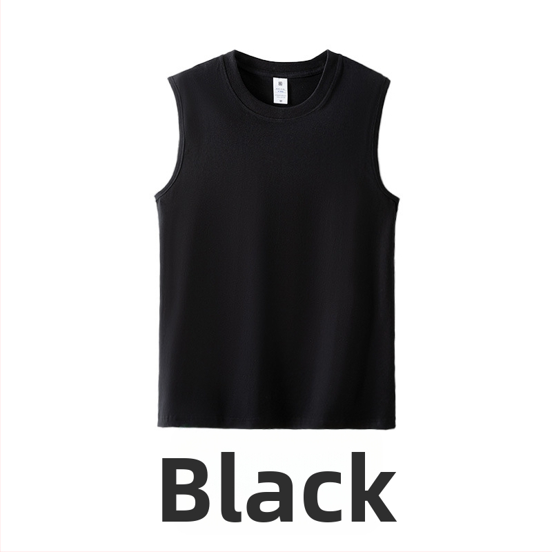 Sporta veste bez piedurknēm no kokvilnas – vienkrāsaina, brīvs griezums, biezs audums