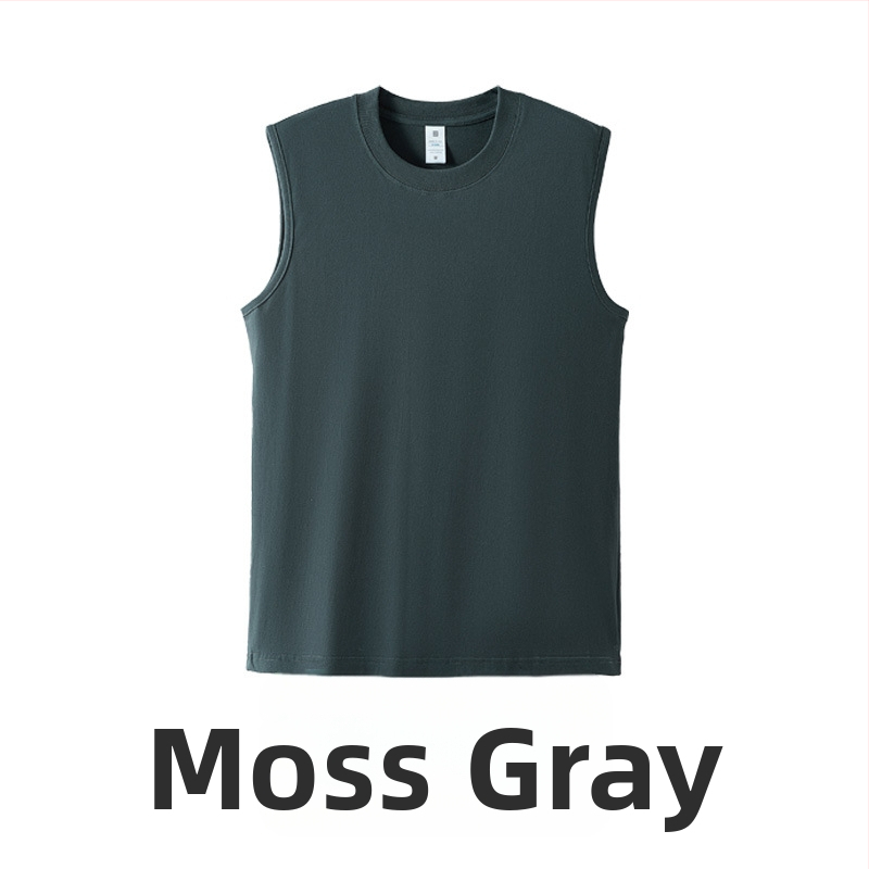 Sporta veste bez piedurknēm no kokvilnas – vienkrāsaina, brīvs griezums, biezs audums