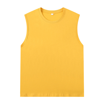 Vīriešu brīvi piegriezta kokvilnas T-krekls bez piedurknēm, 100% kokvilna, apaļš gals, vasara