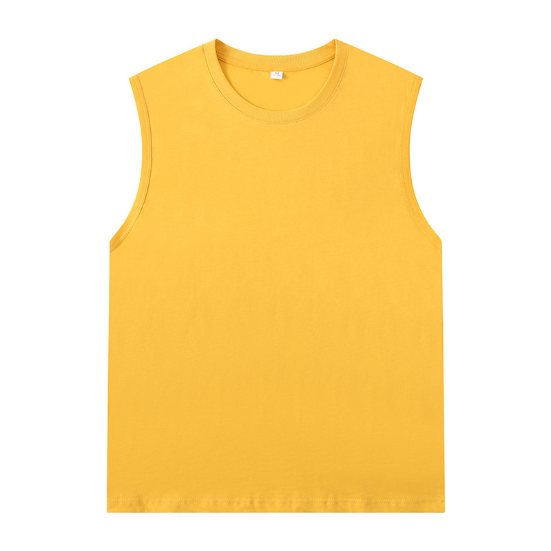 Vīriešu brīvi piegriezta kokvilnas T-krekls bez piedurknēm, 100% kokvilna, apaļš gals, vasara