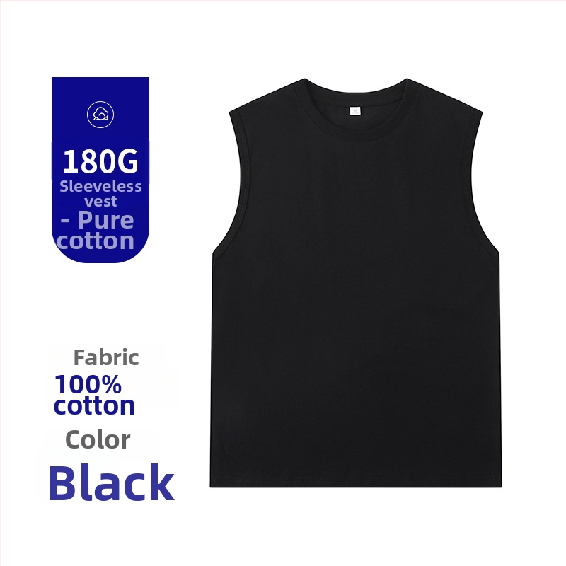 Vīriešu brīvi piegriezta kokvilnas T-krekls bez piedurknēm, 100% kokvilna, apaļš gals, vasara