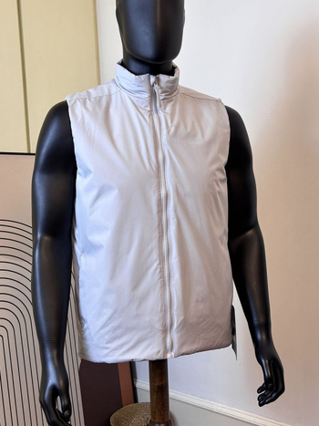 Férfi pamutból készült mellény álló gallérral, szélvédett, vastag, töltet: poliészter szál, fő anyag: poliészter