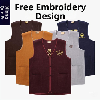 Templu brīvprātīgo vestes ar svītrainu rakstu, corduroy audums, galvenais audums: lins, brīvā piegriezuma, piemērota rudens sezonai