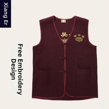 Templu brīvprātīgo vestes ar svītrainu rakstu, corduroy audums, galvenais audums: lins, brīvā piegriezuma, piemērota rudens sezonai