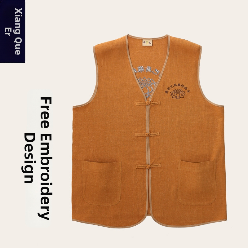 Templu brīvprātīgo vestes ar svītrainu rakstu, corduroy audums, galvenais audums: lins, brīvā piegriezuma, piemērota rudens sezonai