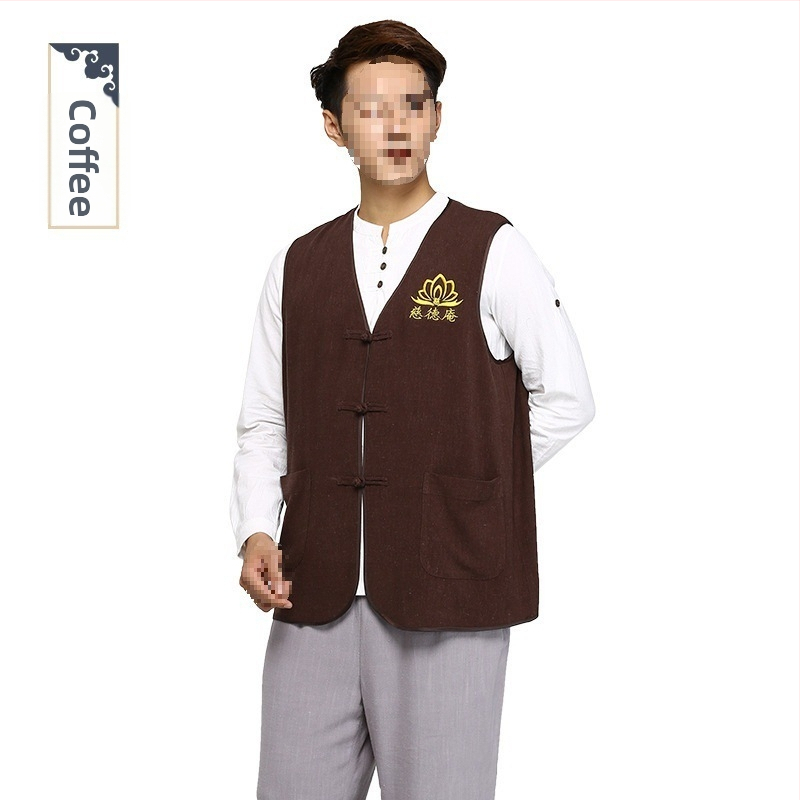 Templu brīvprātīgo vestes ar svītrainu rakstu, corduroy audums, galvenais audums: lins, brīvā piegriezuma, piemērota rudens sezonai