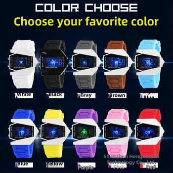 Henderson Hengnuoxin Ψηφιακό LED ρολόι με ξυπνητήρι, 50m αδιάβροχο, ηλεκτρονική LCD κίνηση, σιλικόονινο λουράκι, ρόμβος καντράν