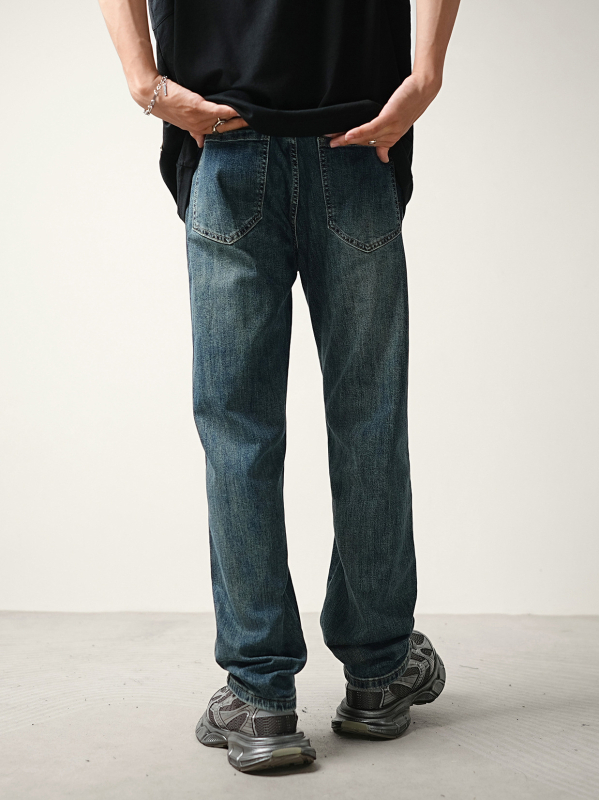 Muške traperice Cotton xiansen, ravni kroj, izprane, mikroelastične, svakodnevno nošenje