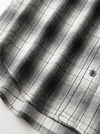 Threemix Vyriški flaneliniai marškiniai – laisvas kirpimas, ilgomis rankovėmis, apykaklė su lapeliu, languotas raštas, pūkuota tekstūra