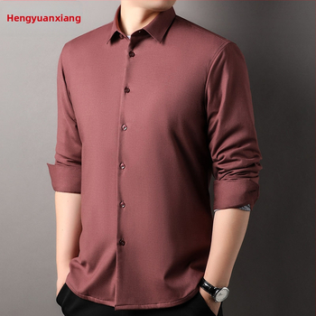 Vyriniai marškiniai su žąsų pūkų užpildais, Modal audinys, kvadratinė apykaklė, ilgos rankovės, prigludęs kirpimas, žiema 2024