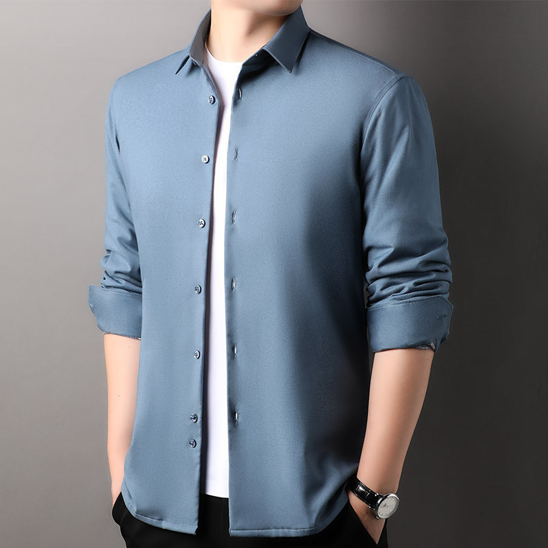 Vyriniai marškiniai su žąsų pūkų užpildais, Modal audinys, kvadratinė apykaklė, ilgos rankovės, prigludęs kirpimas, žiema 2024