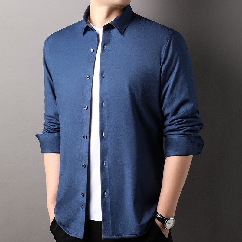 Vyriniai marškiniai su žąsų pūkų užpildais, Modal audinys, kvadratinė apykaklė, ilgos rankovės, prigludęs kirpimas, žiema 2024