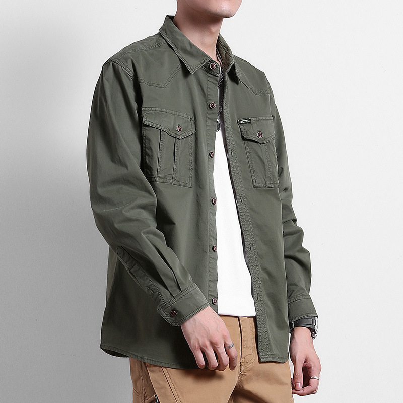 Vyrų medvilninis kardiganas su apykakle tipo lapel, ilgomis rankovėmis, laisvas kirpimas, vientisas raštas, Hongkongo stilius