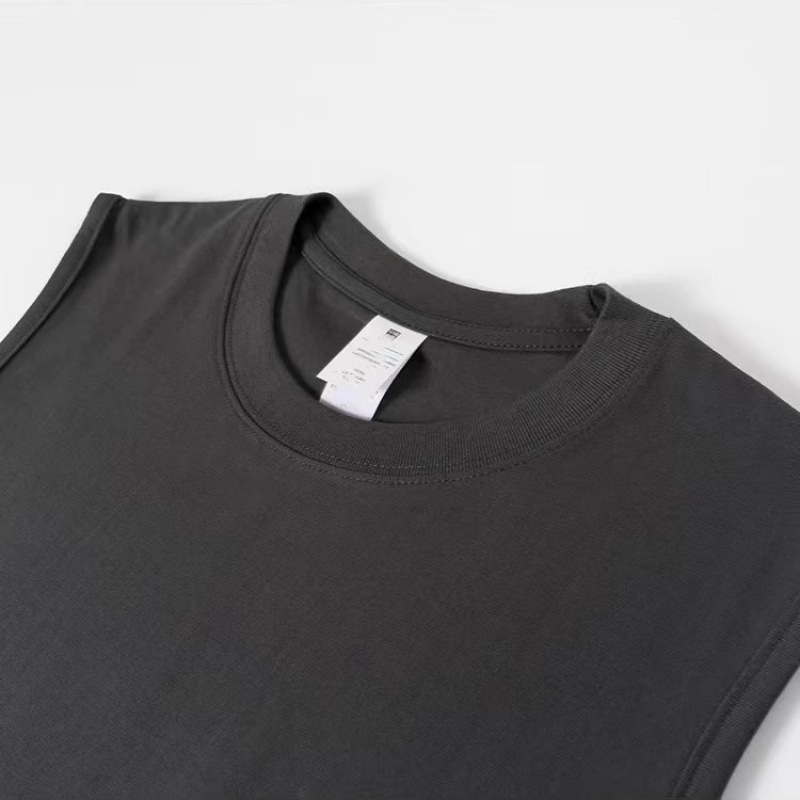 Vīriešu bez piedurknēm T-krekls, brīvs piegriezums, 100% kokvilna, 240 g svars, vasaras model