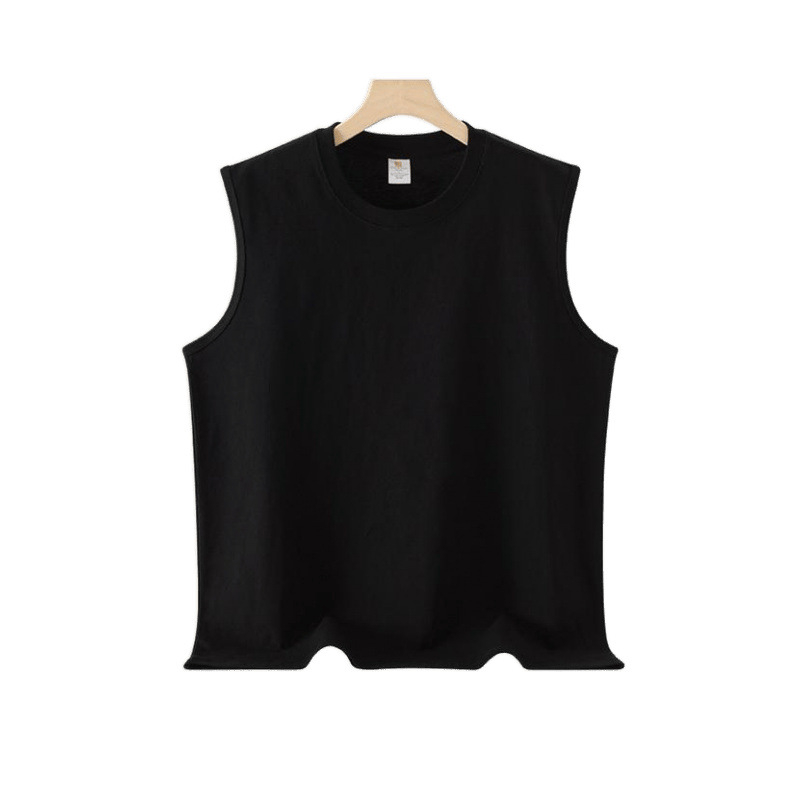 Vīriešu bez piedurknēm T-krekls, brīvs piegriezums, 100% kokvilna, 240 g svars, vasaras model