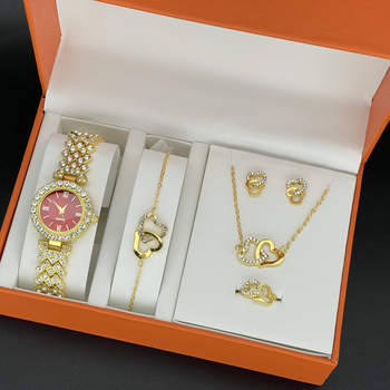 Set ženskih modnih satova, kvarcni mehanizam, YJ marka, model 618, kućište od legure, kaiš od legure