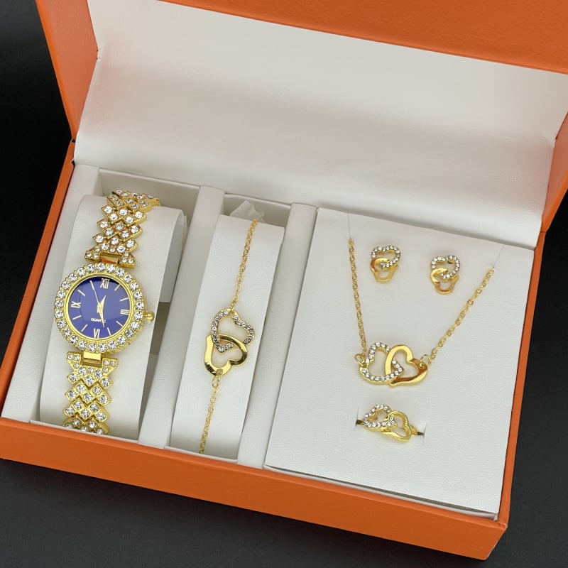 Set ženskih modnih satova, kvarcni mehanizam, YJ marka, model 618, kućište od legure, kaiš od legure