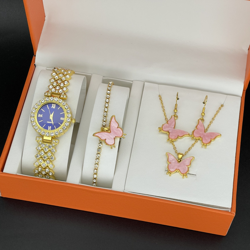 Set ženskih modnih satova, kvarcni mehanizam, YJ marka, model 618, kućište od legure, kaiš od legure
