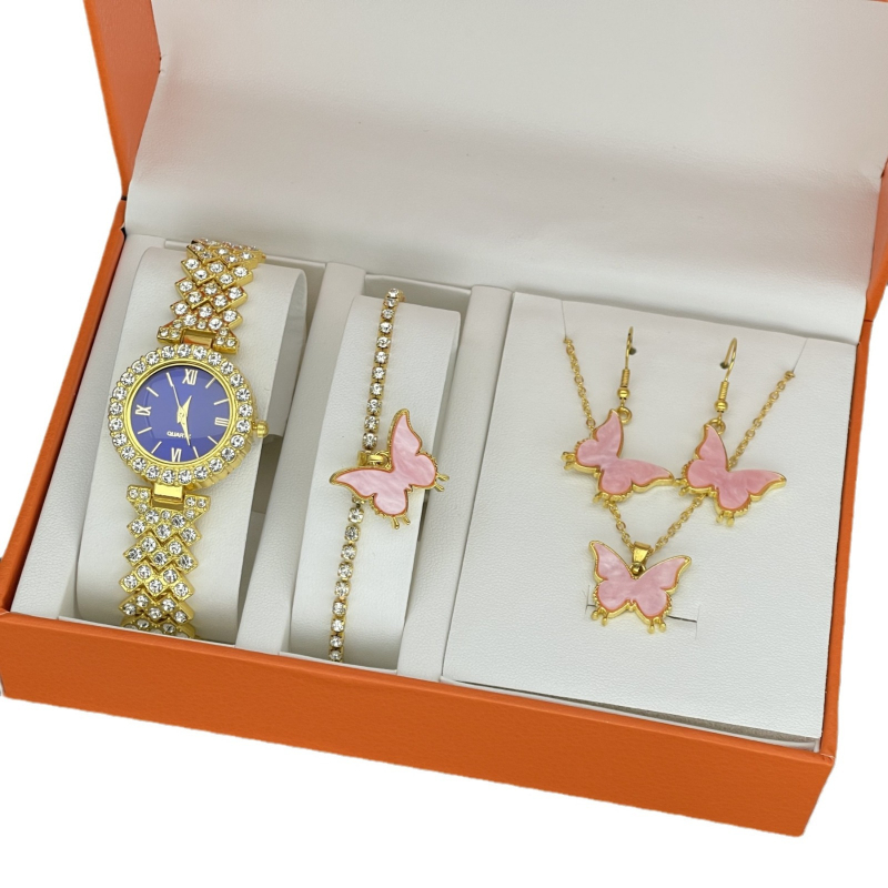 Set ženskih modnih satova, kvarcni mehanizam, YJ marka, model 618, kućište od legure, kaiš od legure