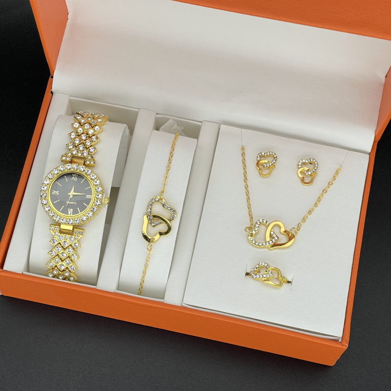Set ženskih modnih satova, kvarcni mehanizam, YJ marka, model 618, kućište od legure, kaiš od legure