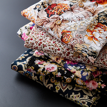 Vyriski marškiniai su ilgomis rankovėmis, Korėjos stilius, siauras siluetas, gėlių raštas, medvilnės mišinys