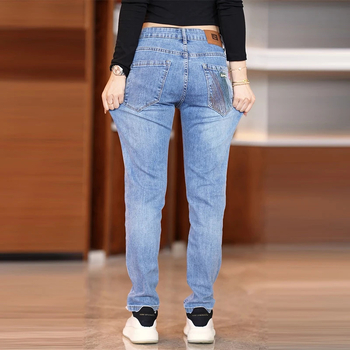 Muške traperice – korejski stil, ravne krojenje, srednji pojas, zatvarač, duljine petčetvrtina