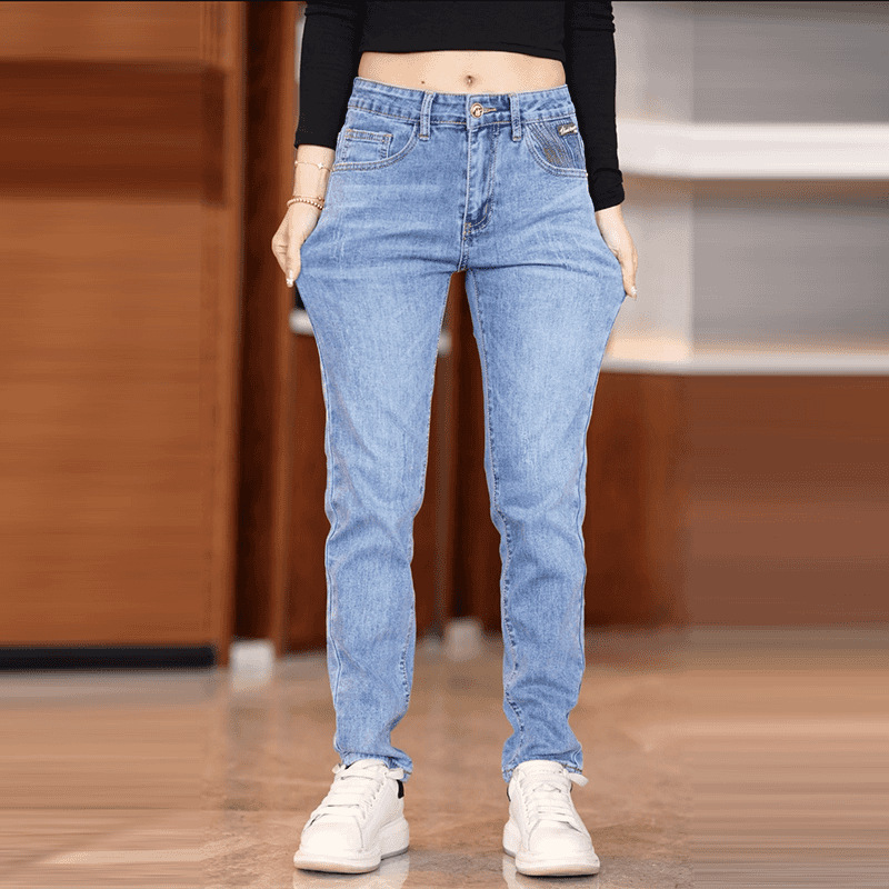 Muške traperice – korejski stil, ravne krojenje, srednji pojas, zatvarač, duljine petčetvrtina