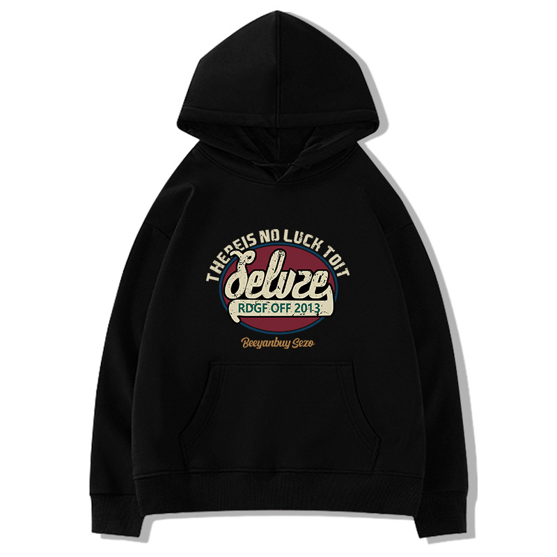 Ženska chenille hoodie s polo ovratnikom, tekstualni uzorak, široki kroj