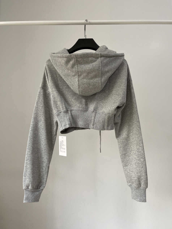 Дамски качулен кардиган с цип, памучно-полиестерова смес, дълги ръкави, дължина 50–65 см