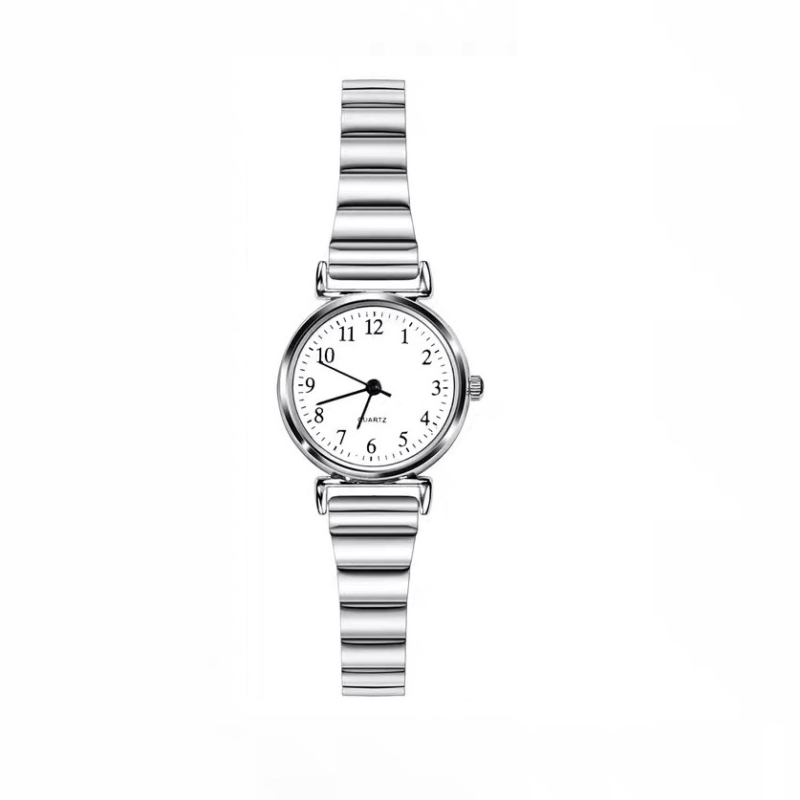 Ženski sat s kvarcnim mehanizmom, čelični kaiš, kućište od cinkove legure, kružni brojčanik promjera 26 mm, analogni prikaz