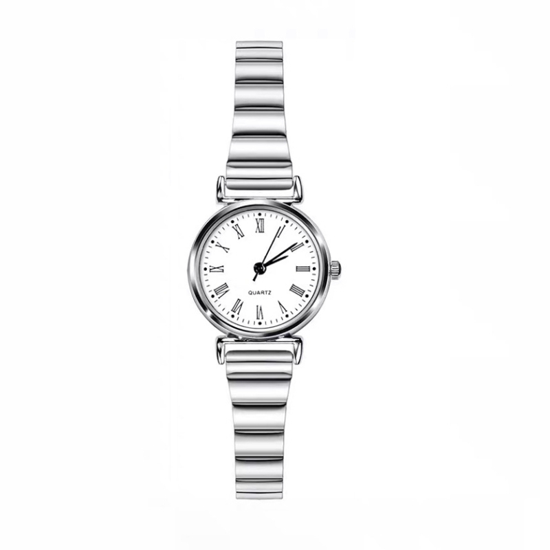Ženski sat s kvarcnim mehanizmom, čelični kaiš, kućište od cinkove legure, kružni brojčanik promjera 26 mm, analogni prikaz