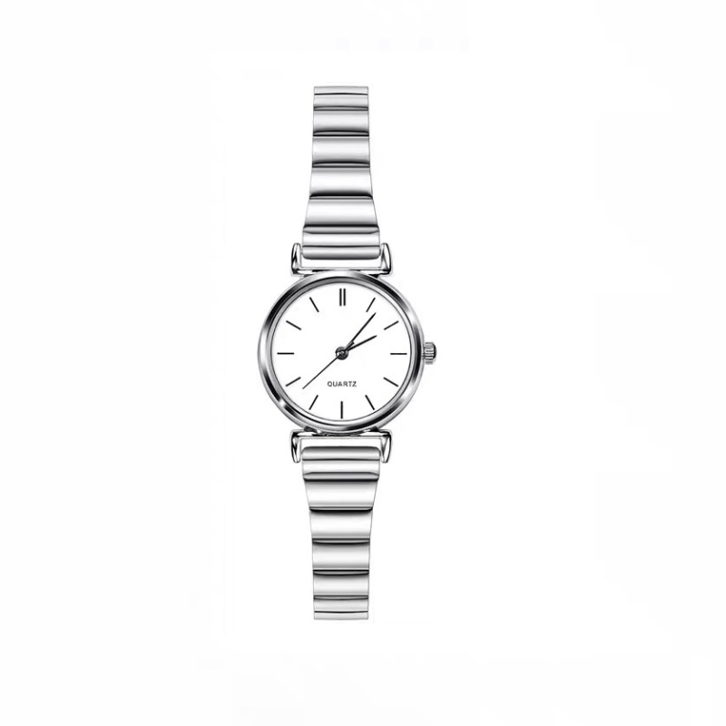 Ženski sat s kvarcnim mehanizmom, čelični kaiš, kućište od cinkove legure, kružni brojčanik promjera 26 mm, analogni prikaz