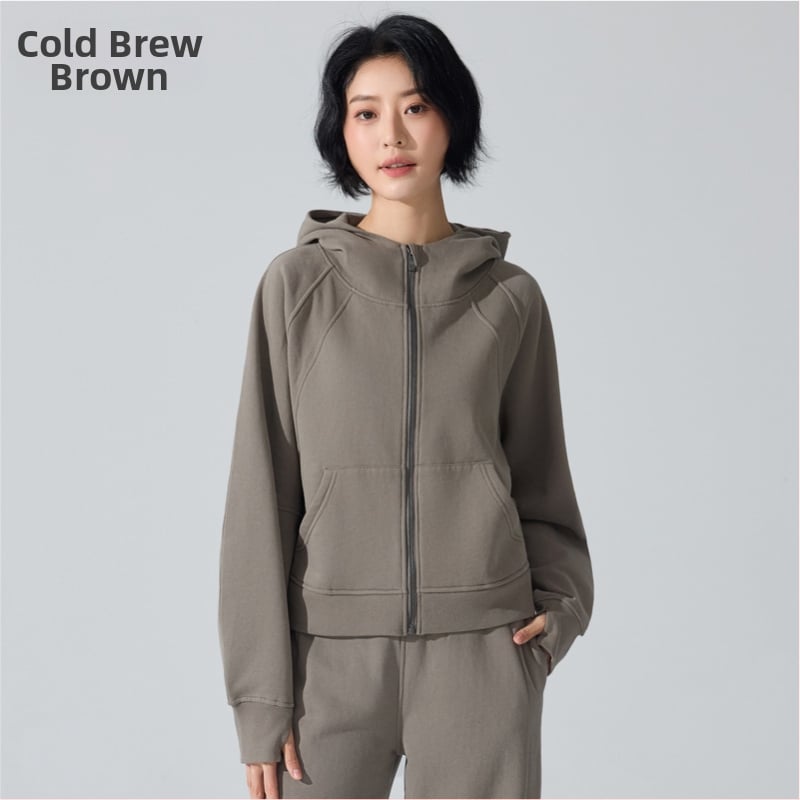 Дамски суитшърт с цип, дълги ръкави, свободна кройка, дължина до талия, памук-полиестер смесена тъкан, запазва топлината