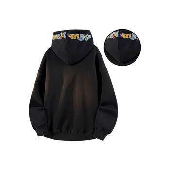 Hoodie u američkom stilu, s velikim slovima izvezenim natpisom, za žene, jesen-zima, širok kroj