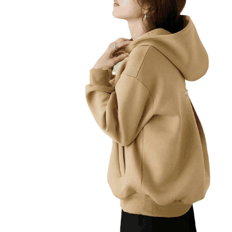 Ženski hoodie pulover, slobodan kroj, dugi rukavi, šavni detalji