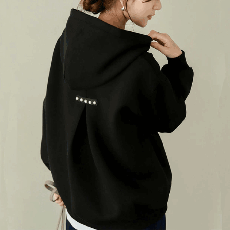 Ženski hoodie pulover, slobodan kroj, dugi rukavi, šavni detalji