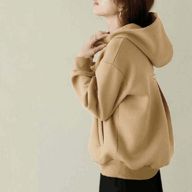 Ženski hoodie pulover, slobodan kroj, dugi rukavi, šavni detalji