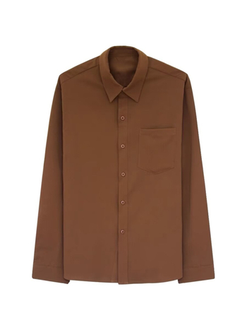 Риза - модерен корейски стил, дълъг ръкав, свободна кройка, безгладна материя, бродиран логотип