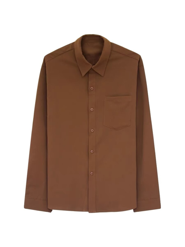 Риза - модерен корейски стил, дълъг ръкав, свободна кройка, безгладна материя, бродиран логотип