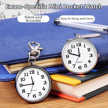 Egzamino kišeninis laikrodis su mechaniniu judėjimu, apvalus ciferblatas 40 mm, lydinio korpusas, įprastas stiklas