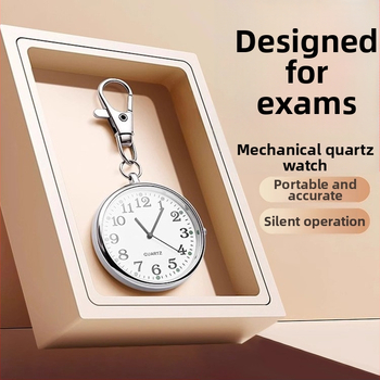 Egzamino kišeninis laikrodis su mechaniniu judėjimu, apvalus ciferblatas 40 mm, lydinio korpusas, įprastas stiklas