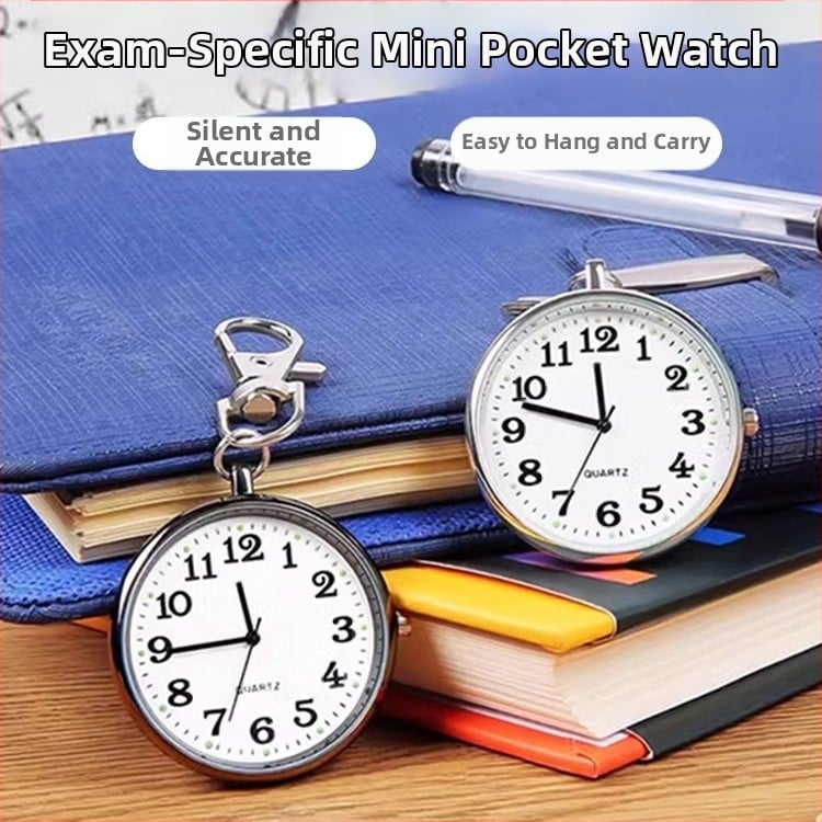 Egzamino kišeninis laikrodis su mechaniniu judėjimu, apvalus ciferblatas 40 mm, lydinio korpusas, įprastas stiklas